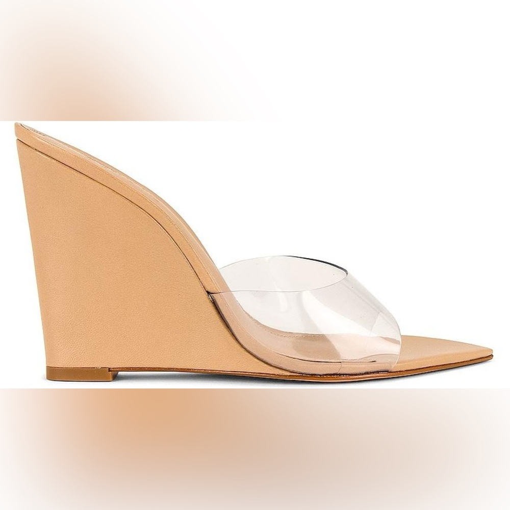 Schutz Luci Vinyl Nude Wedges